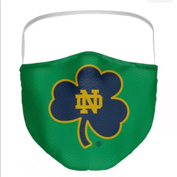 Notre Dame 💚☘️Fighting Irish Adult All Over Logo Face Covering Mask 3-Pack. NWT - Picture 3 of 7